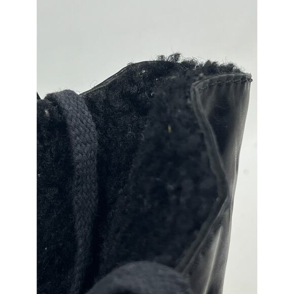 MARC JACOBS Boots Womens 41 Leather Fur Lined Ankle Bootie Lace Up Black Italy - Picture 8 of 13